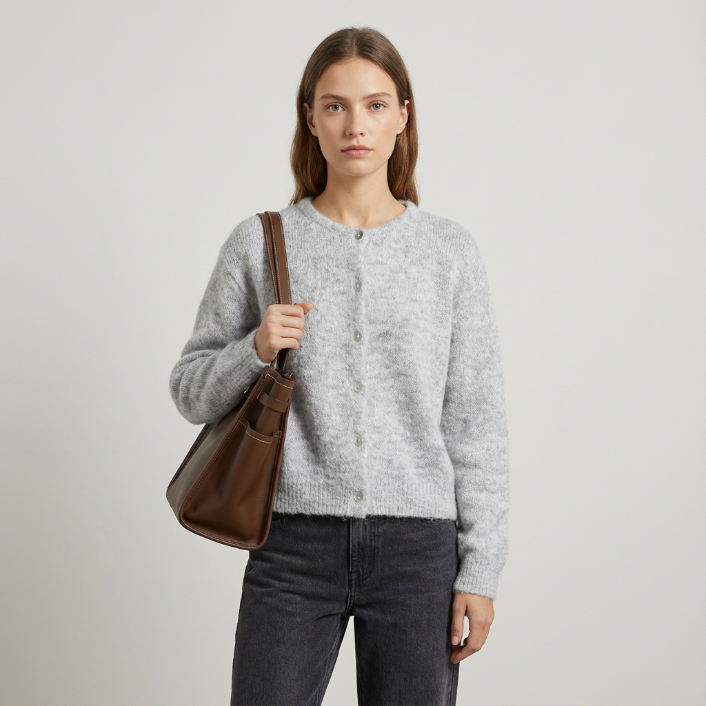 Arlina Women’s Knitted Cardigan | Button Front, Long Sleeve