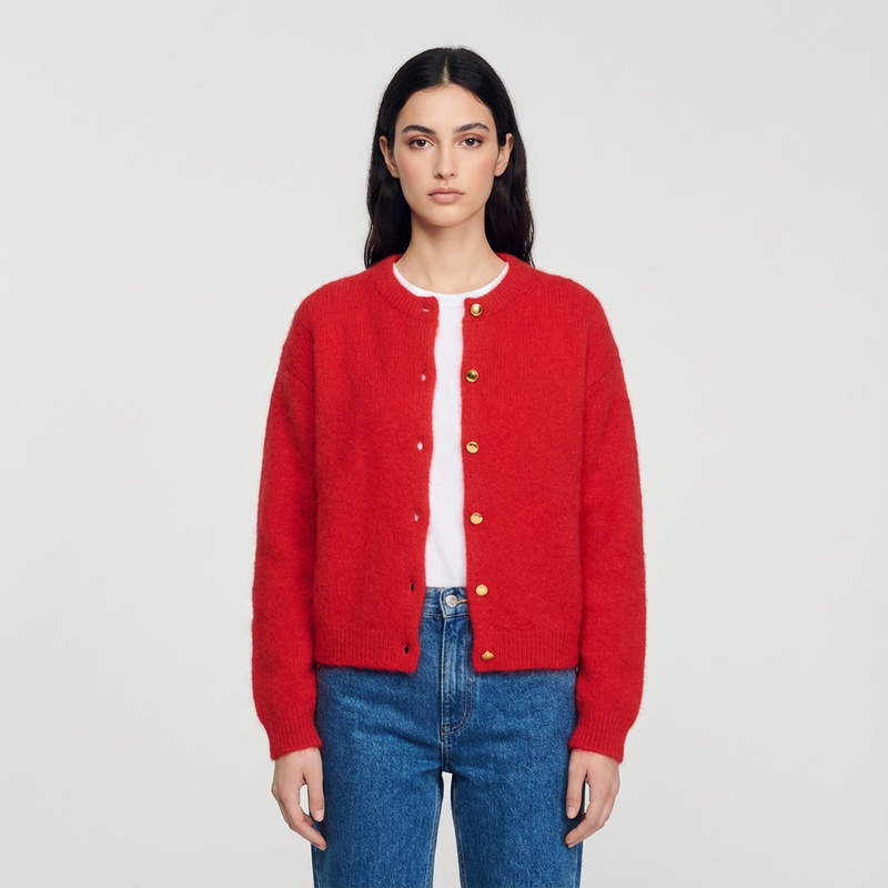 Arlina Women’s Knitted Cardigan | Button Front, Long Sleeve