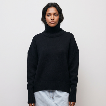Avery Women’s Turtleneck Sweater | High Neck, Relaxed Fit
