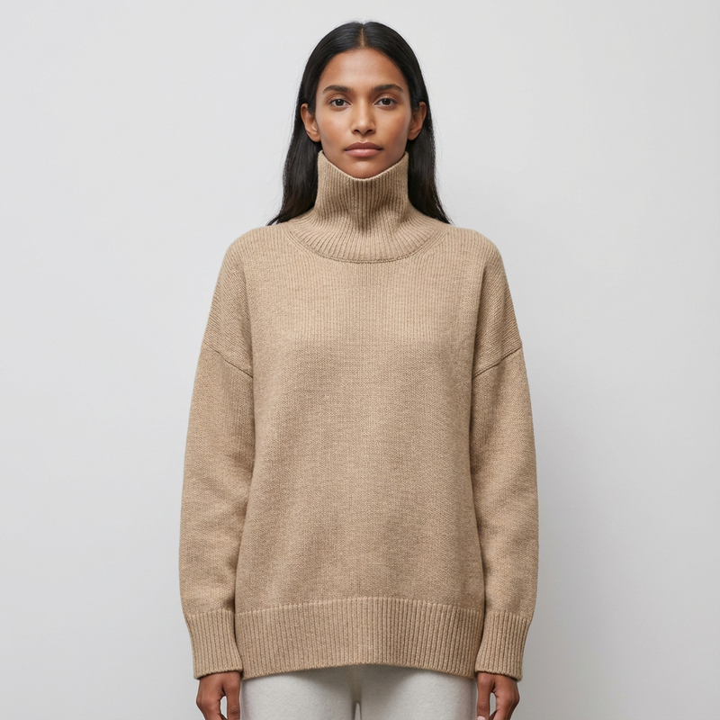 Avery Women’s Turtleneck Sweater | High Neck, Relaxed Fit