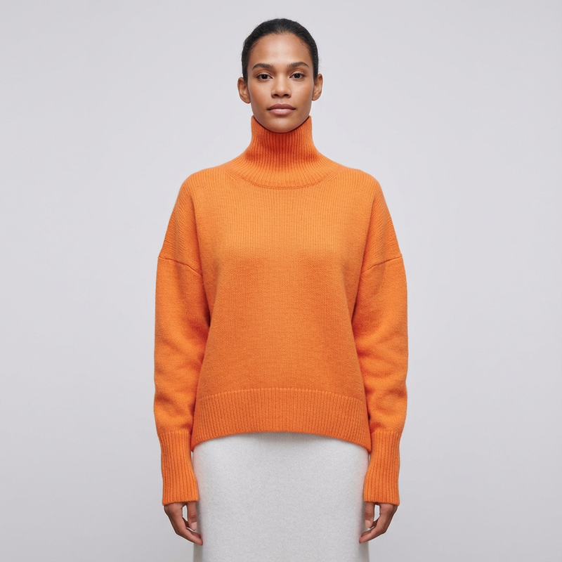 Avery Women’s Turtleneck Sweater | High Neck, Relaxed Fit