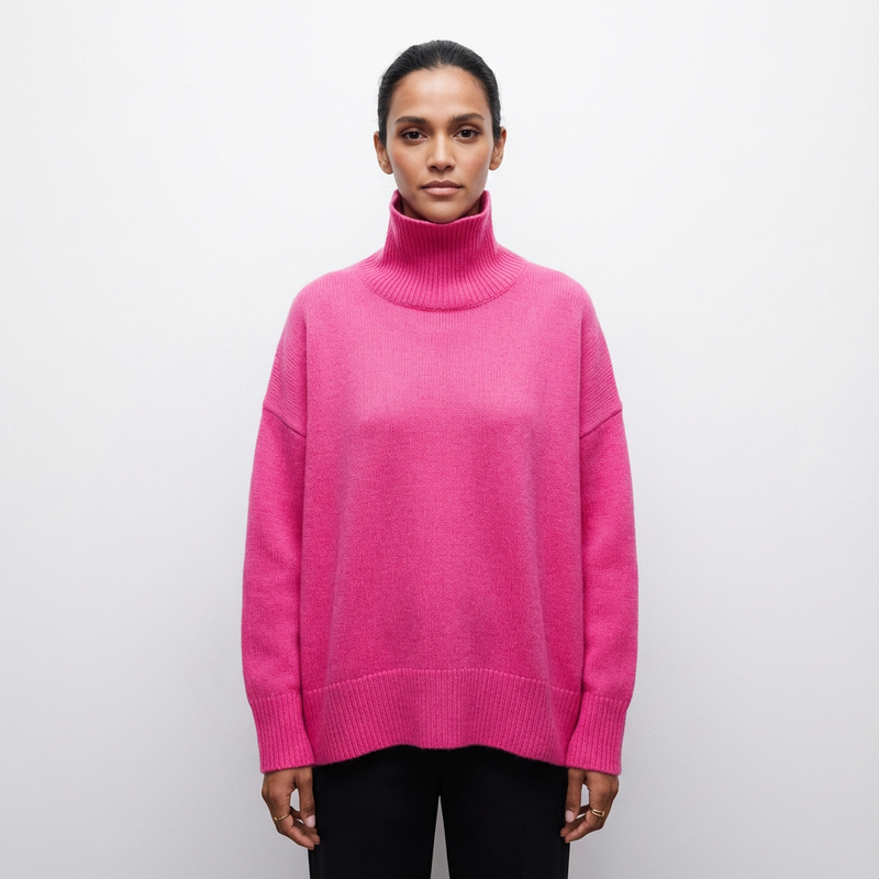 Avery Women’s Turtleneck Sweater | High Neck, Relaxed Fit