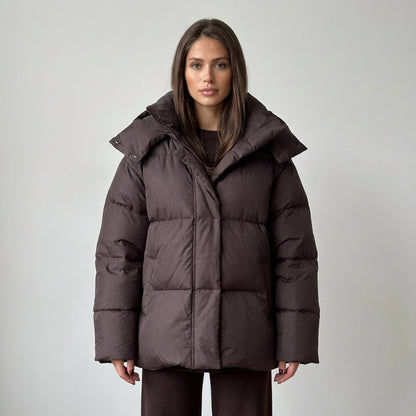 Marlowe Women’s Puffer Jacket | Detachable Hood, Oversized Silhouette