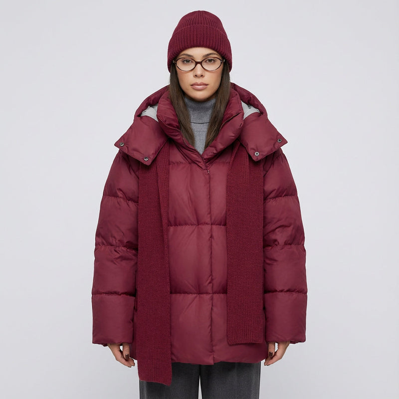 Marlowe Women’s Puffer Jacket | Detachable Hood, Oversized Silhouette