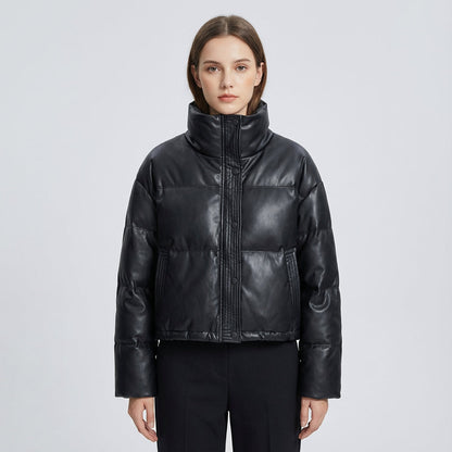 Isle Ariana Women’s Cropped Puffer Jacket | High Neck, Quilted Design