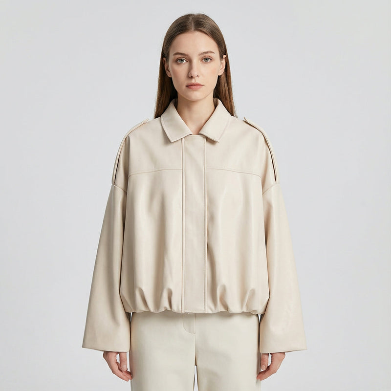 Elise Women’s Cropped Bomber Jacket | Zip-Front, Relaxed Silhouette