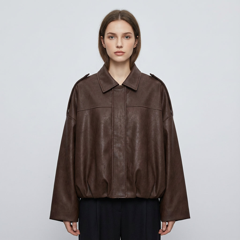 Elise Women’s Cropped Bomber Jacket | Zip-Front, Relaxed Silhouette