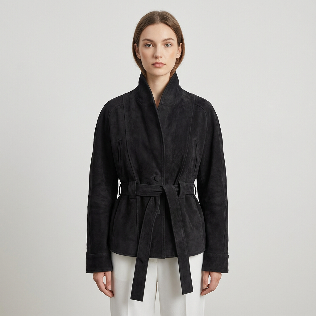Elise Women’s Belted Wrap Jacket | Shawl Collar, Waist-Tie Design