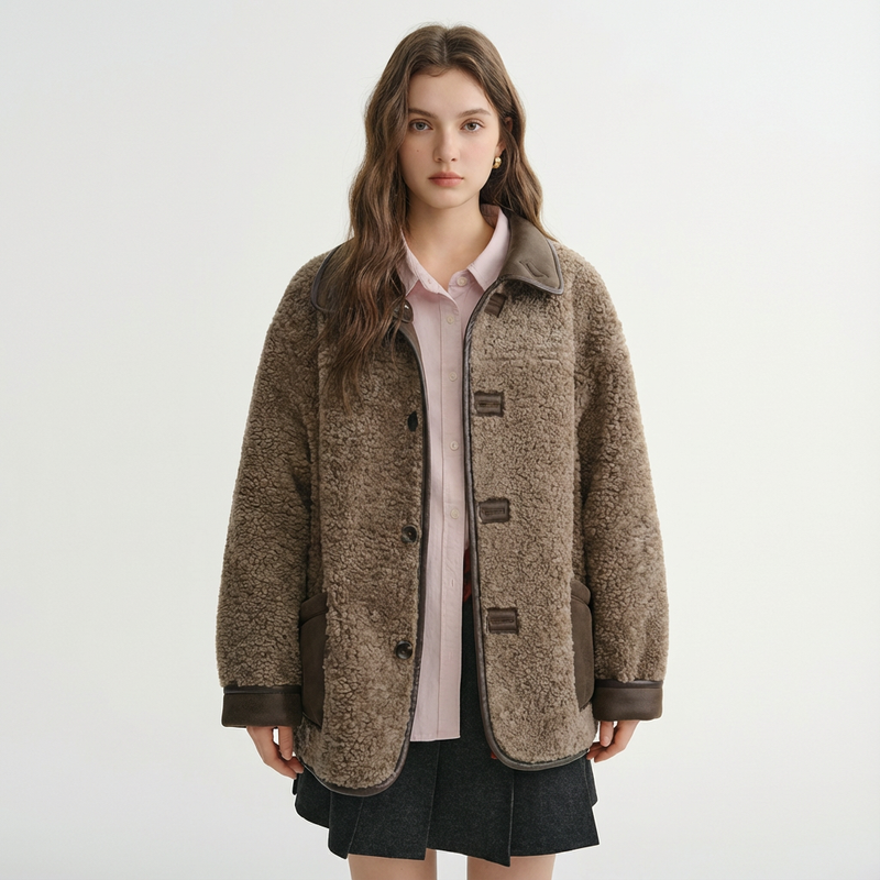 Willow Dura Double Face Winter Coat | Reversible Brown Faux Fur, Vintage American Style