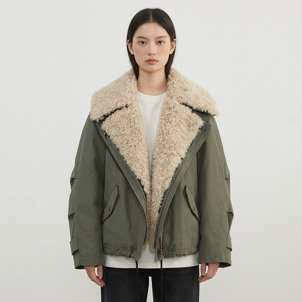 Chaqueta de motocicleta acolchada para mujer Cleo | Algodón grueso, moda urbana casual