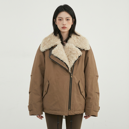 Chaqueta de motocicleta acolchada para mujer Cleo | Algodón grueso, moda urbana casual