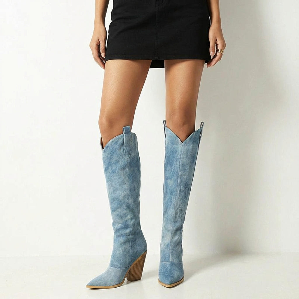 Natalie Women's High Heel Boots | Pointed Toe, Western Inspired Glamour