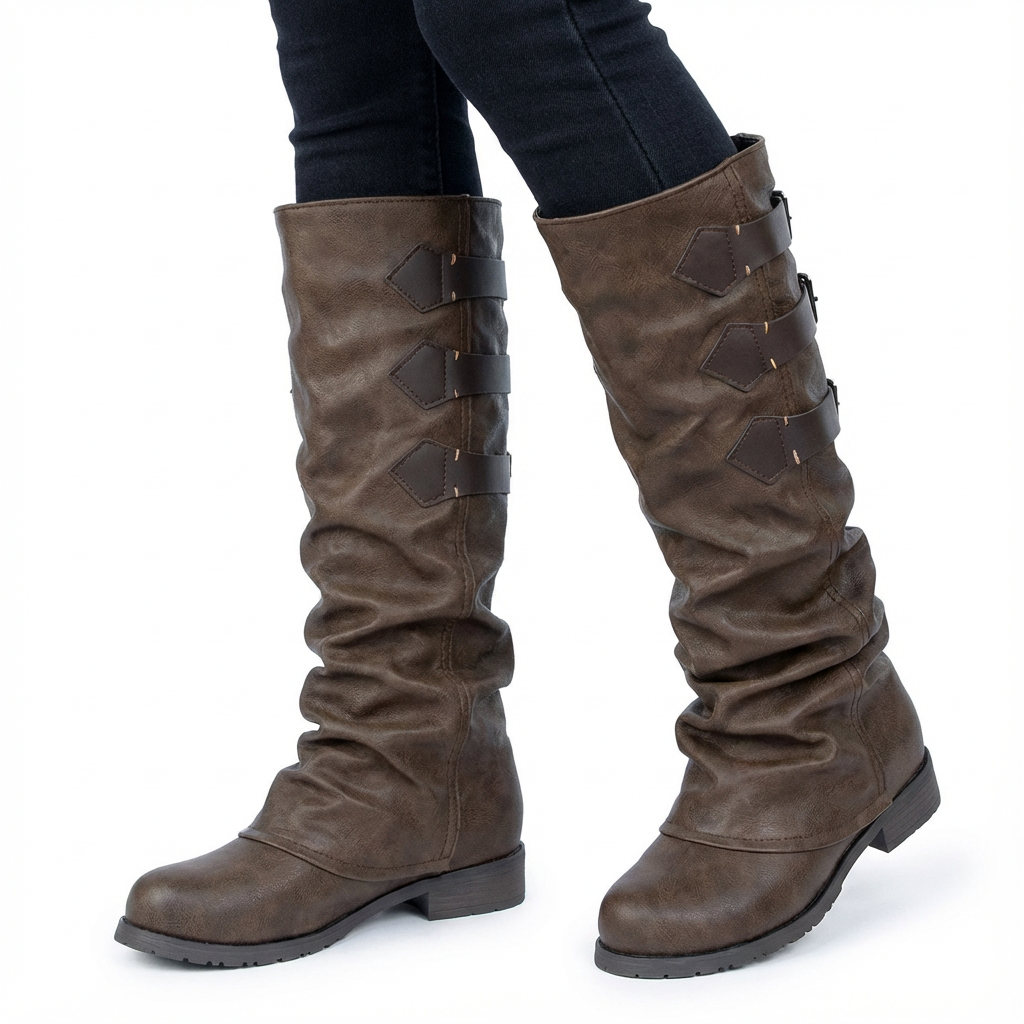 Gina Women's Black Mid-Calf Boots | Genuine Leather, Casual Fashion