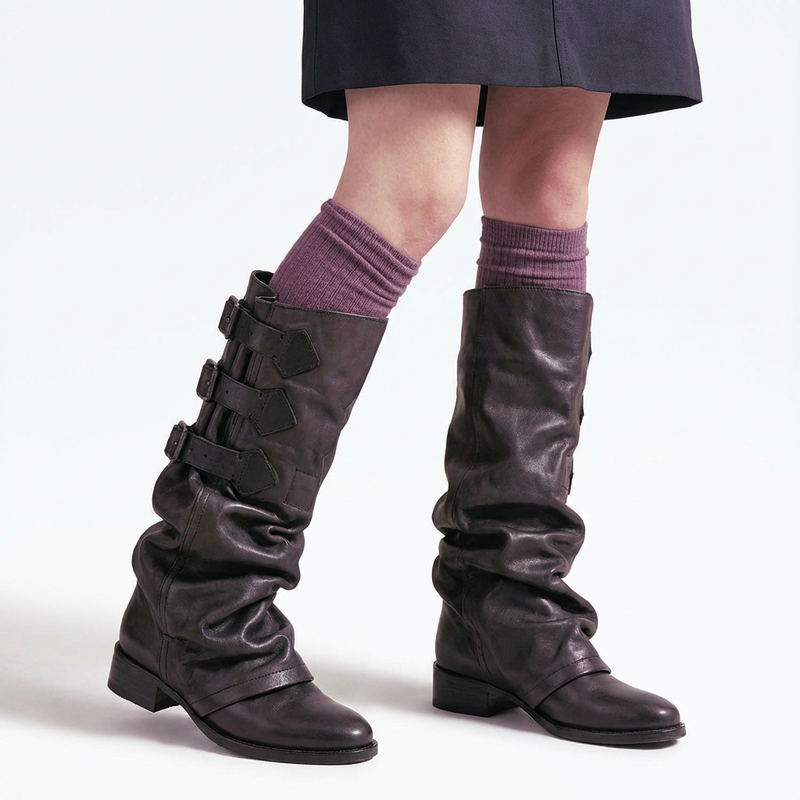 Gina Women's Black Mid-Calf Boots | Genuine Leather, Casual Fashion