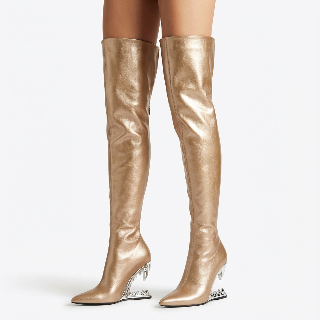 Sleek Ladies Over Knee Boots | Pointed Toe, Fashion Zipper