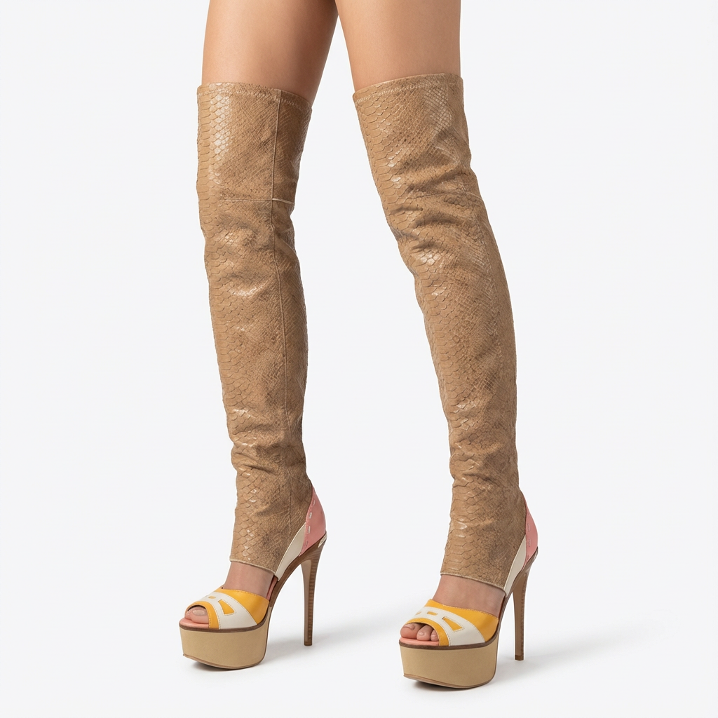 Bottes-Sandales Femme Mira | Design Découpé Tendance, Talons Hauts
