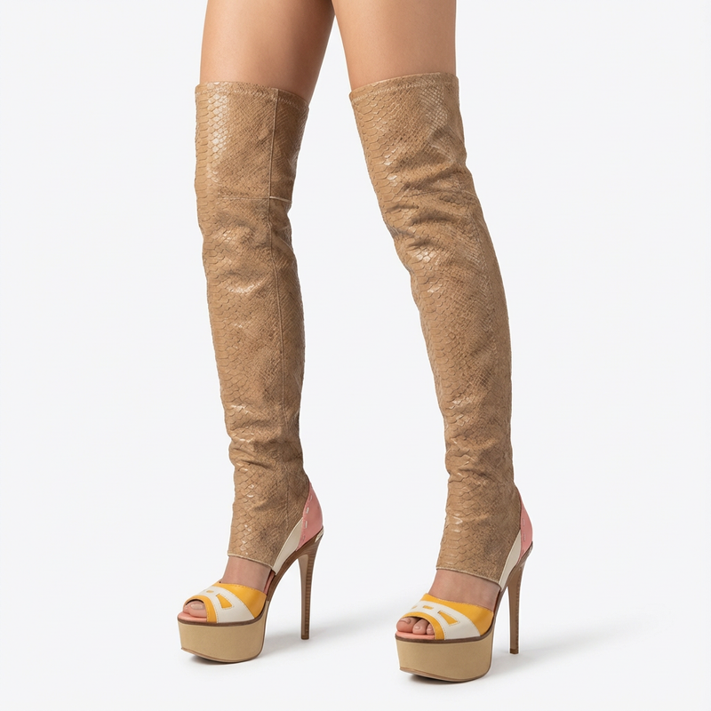 Bottes-Sandales Femme Mira | Design Découpé Tendance, Talons Hauts