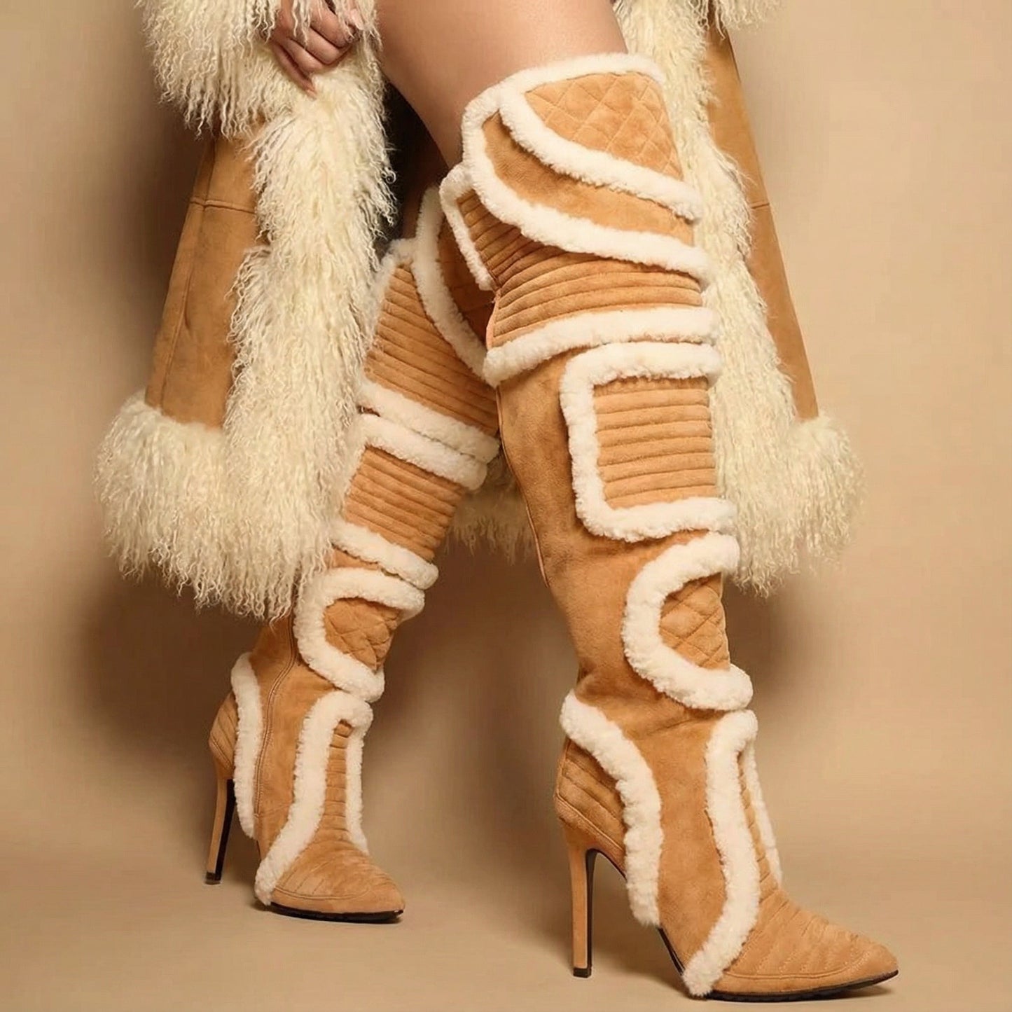 Penny Women's Over-The-Knee Boots | Plush Stiletto, Autumn Winter Fashion