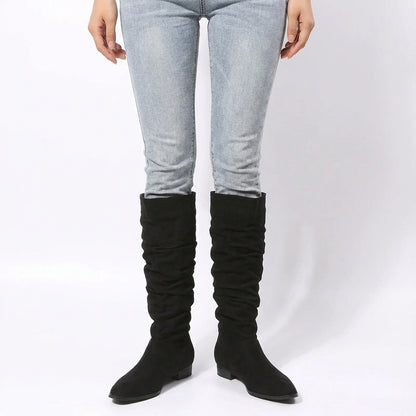 Amber Women's Knee High Boots | Slouchy Design with Block Heel, Relaxed Chic