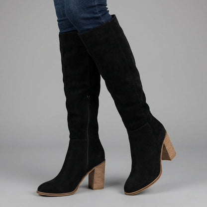 Mila Women's Knee High Boots | Chic Block Heel, Sleek Sophistication
