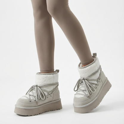 Bella Women's Black Snow Boots | Cow Leather, Warm & Stylish