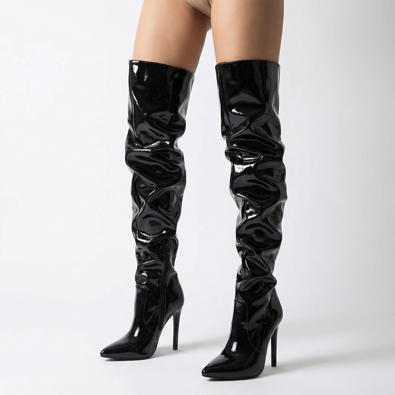 Eilyken Women's Over The Knee Boots | Patent Leather, High Heels