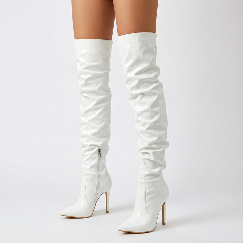 Eilyken Women's Over The Knee Boots | Patent Leather, High Heels