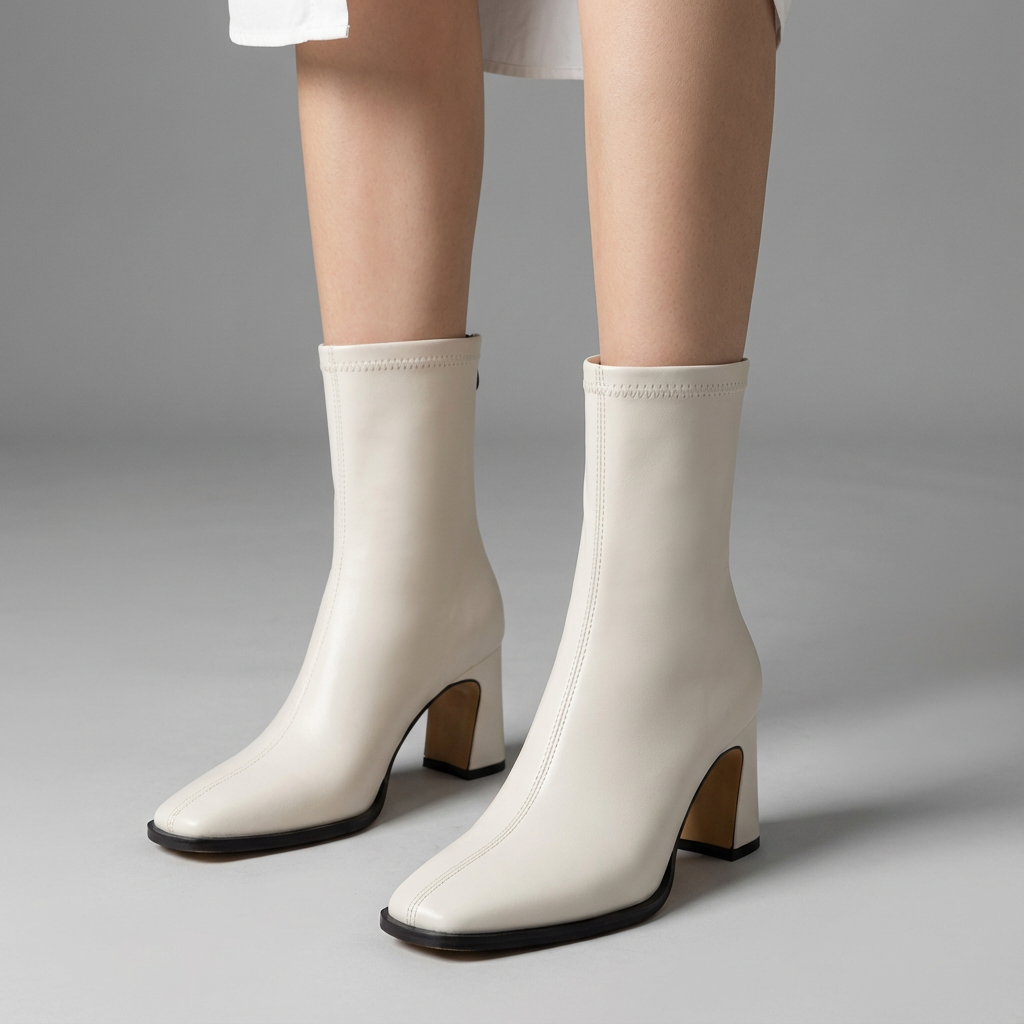 Vespera Women’s Square-Toe Ankle Boots | Sculpted Block Heel, Back-Zip Closure