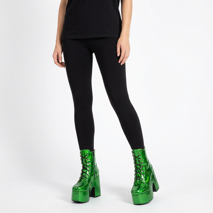 Tina Women's Black Punk Boots | Thick Sole, Lace-Up Design