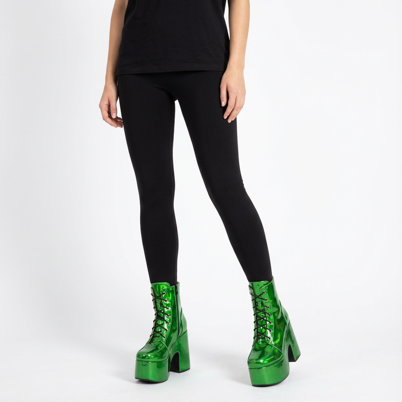 Tina Women's Black Punk Boots | Thick Sole, Lace-Up Design