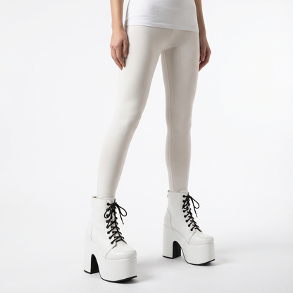 Tina Women's Black Punk Boots | Thick Sole, Lace-Up Design