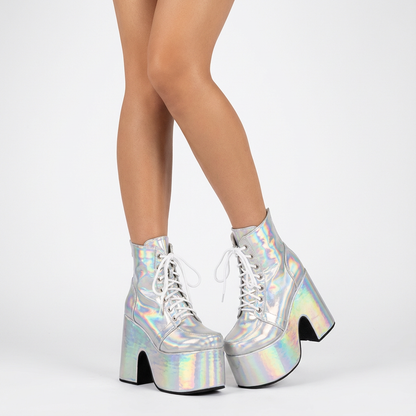 Tina Women's Black Punk Boots | Thick Sole, Lace-Up Design