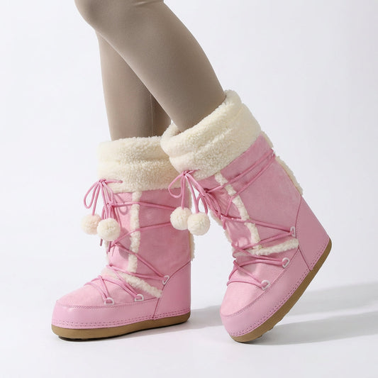 Pinky Women's Snow Boots | Warm Plush, Comfortable Platform Winter Boots