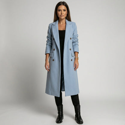Vionna Women's Trench Coat | Double-Breasted, Elegant Design