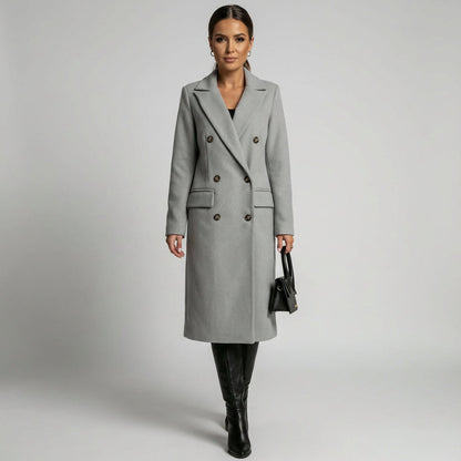 Vionna Women's Trench Coat | Double-Breasted, Elegant Design