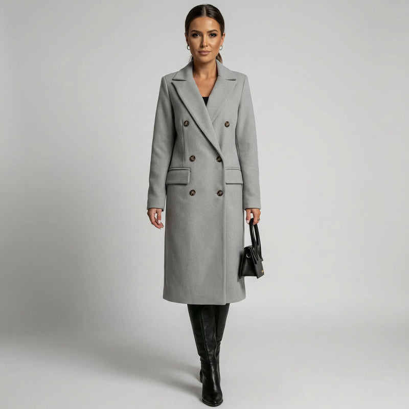 Vionna Women's Trench Coat | Double-Breasted, Elegant Design