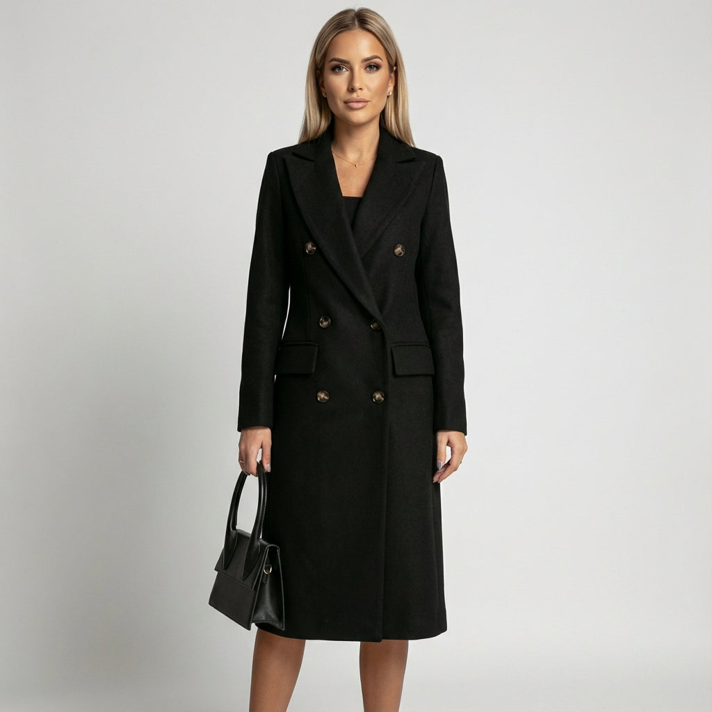 Vionna Women's Trench Coat | Double-Breasted, Elegant Design