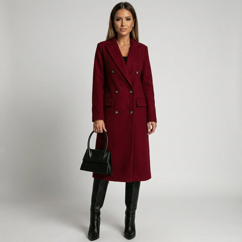 Vionna Women's Trench Coat | Double-Breasted, Elegant Design