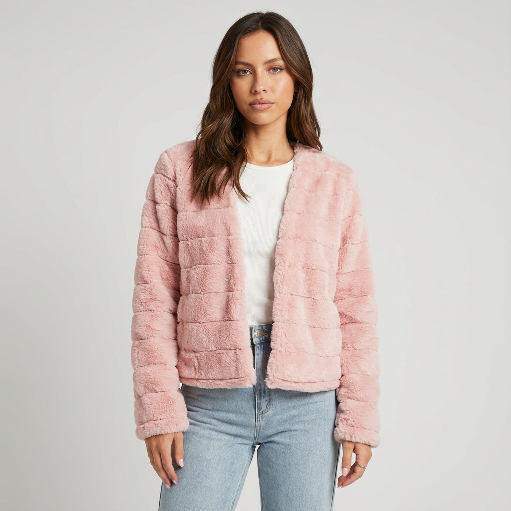 Veya Women's Evening Jacket | Chic Faux Fur, Cropped Design