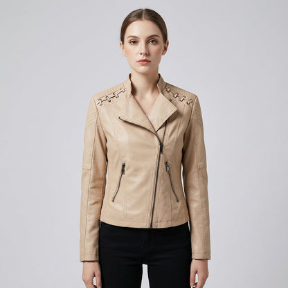 Veste zippée pour femmes Jade | Similicuir, style audacieux