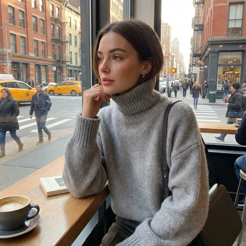 Pull col roulé pour femmes Seren | Col haut, manches longues