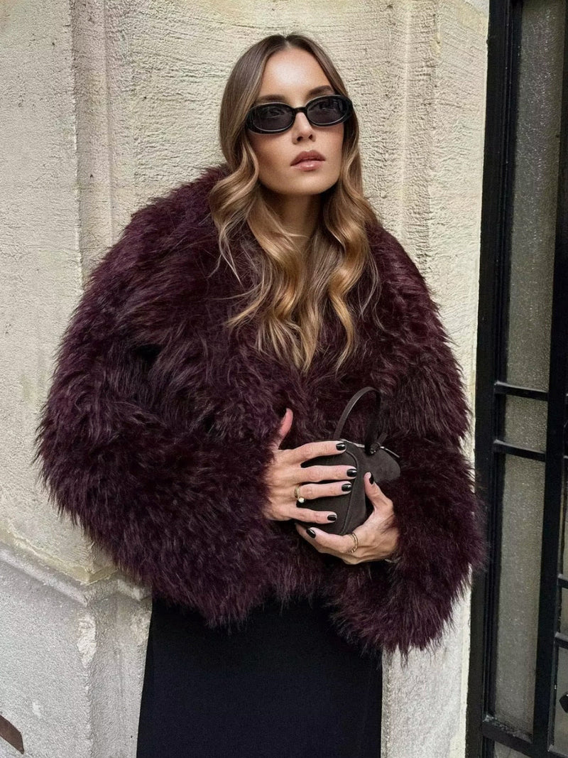Sienna Women's Shorts | Faux Fur, Long Sleeve