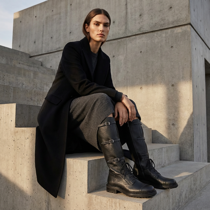 Rita Women's Knight Boots | Thick Heel, Casual Style