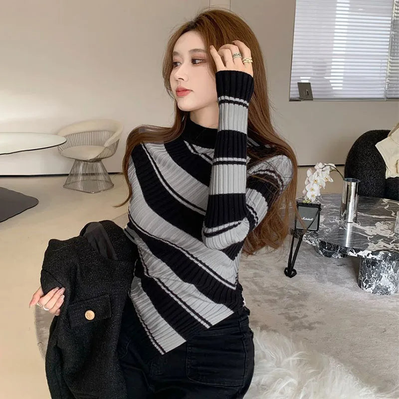 Giselle Women's Asymmetric Sweater - close-up detail