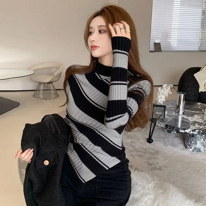 Giselle Women's Asymmetric Sweater - close-up detail
