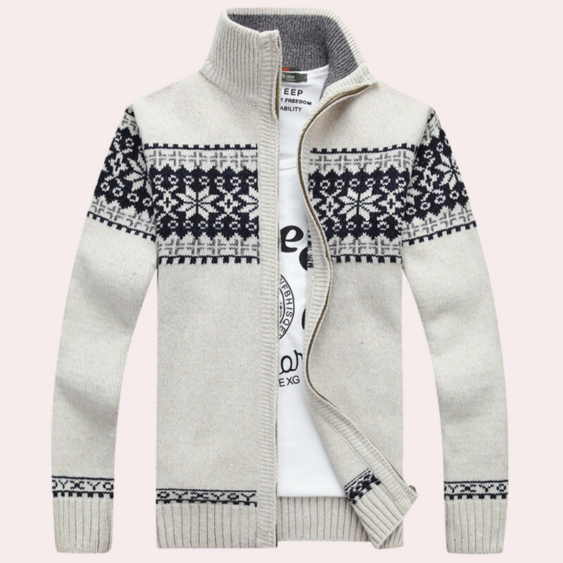 Flynn Men's Cardigan - fabric and finish detail