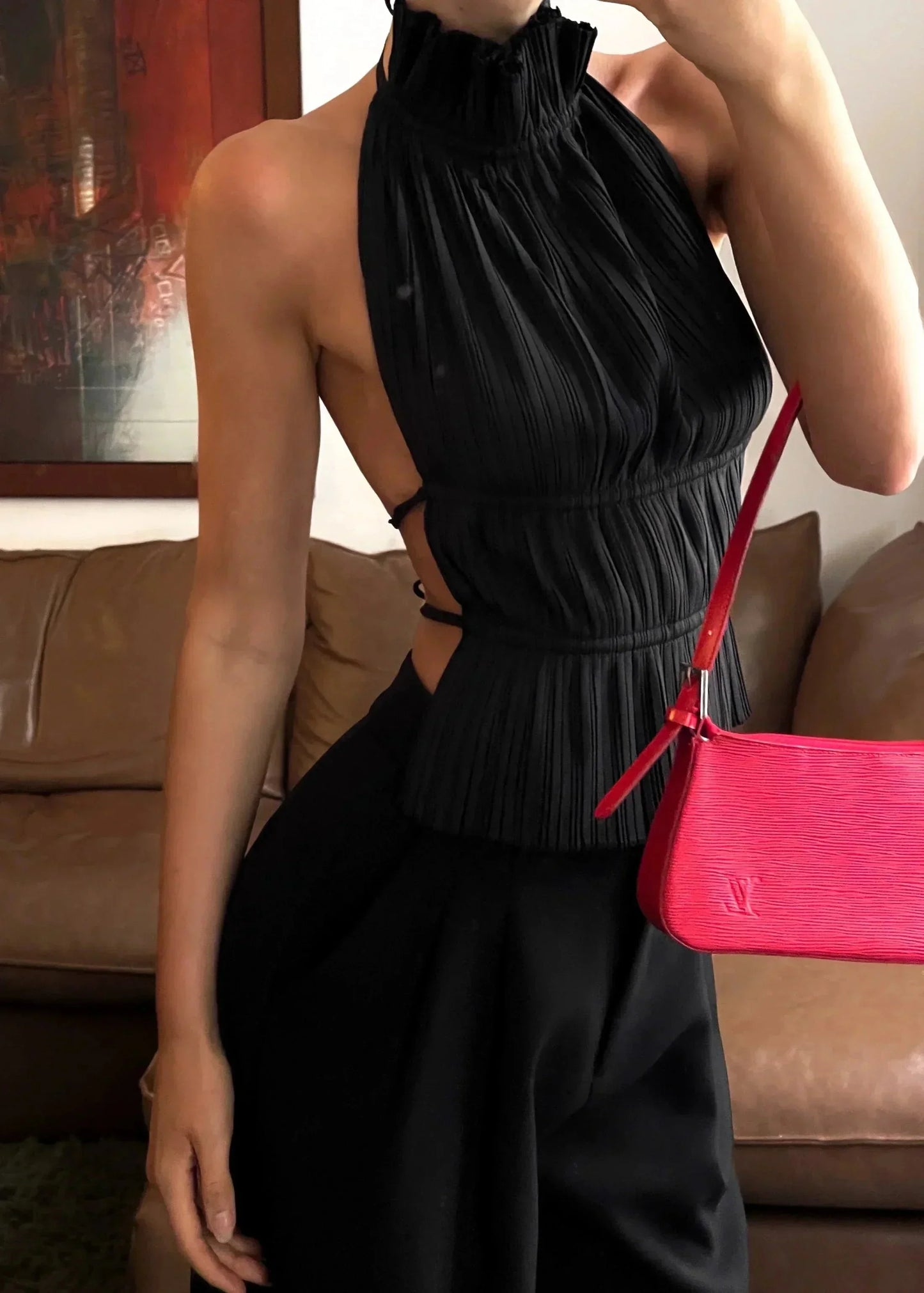 Esme Women's Pleated Top - styled view