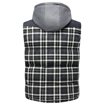 Jasper Men's Plaid Puffer Jacket - close-up detail