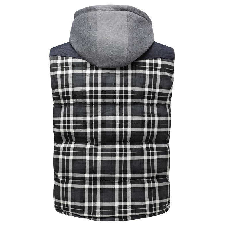 Jasper Men's Plaid Puffer Jacket - close-up detail
