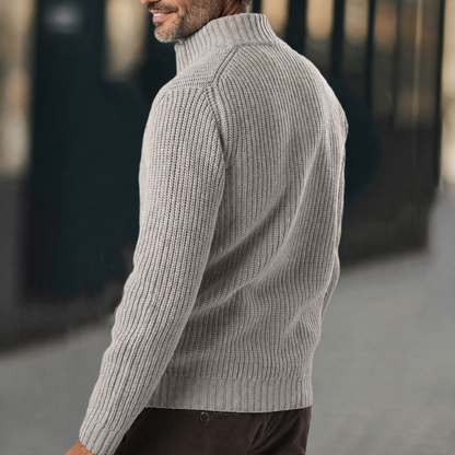 Ambrose Men's Ribbed Knit Sweater - styled view